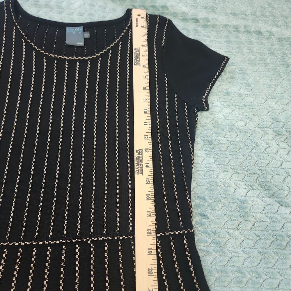 Gabby Skye Large Sweater Dress Short Sleeve Fit Flare Cozy Soft - Picture 6 of 9